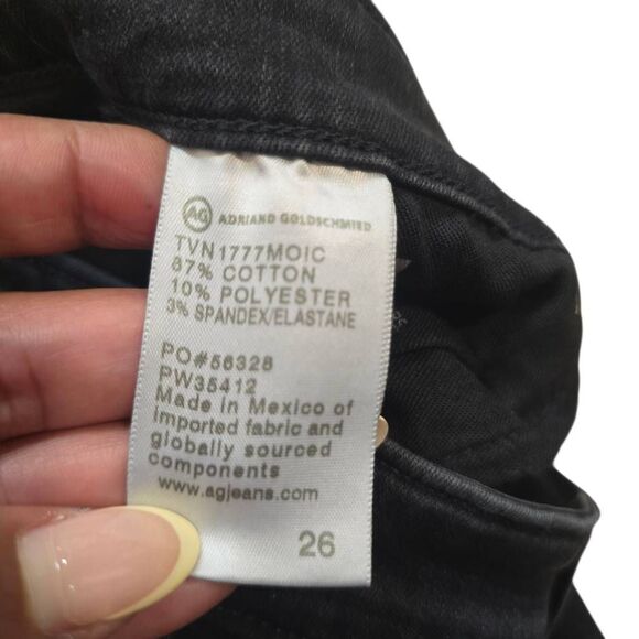 AG Farrah Skinny Ankle High Rise Jeans Women's 26 Black Stretch Pockets Zip Fly - Picture 6 of 7